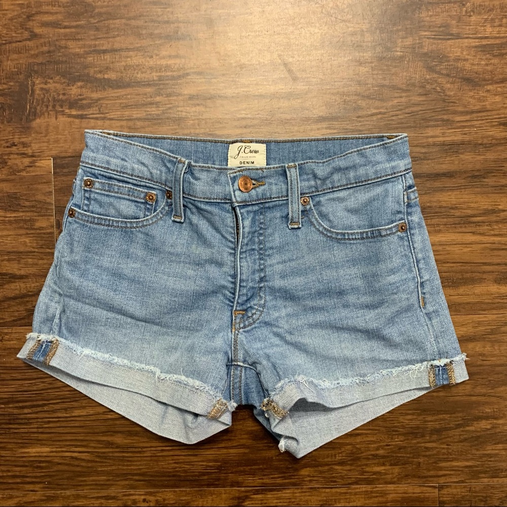 J Crew High Rise Denim Shorts